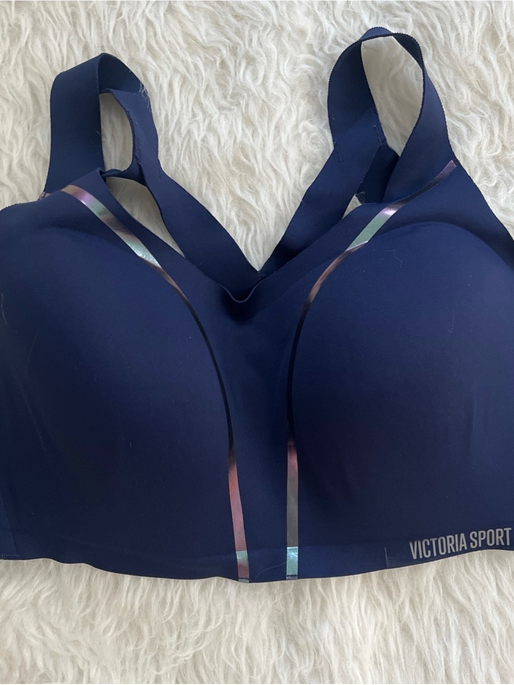 Victoria's Secret Navy Sports Bra with Iridescent Trim